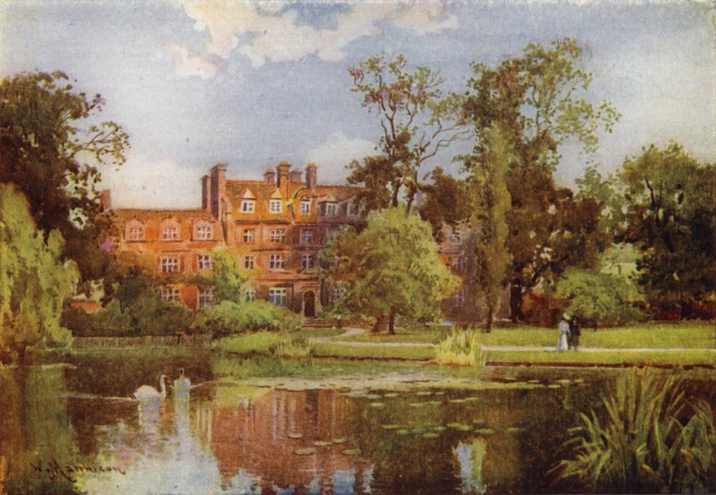 A tó és új épületek, Emmanuel College alkotó: William Matthison