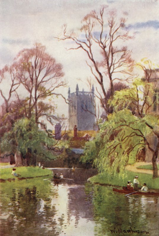 A Tower of St Johns College kápolna a folyó felől alkotó: William Matthison