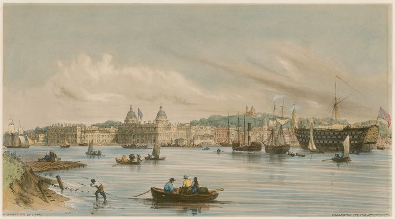 Greenwich és a Dreadnaught, 1840 körül alkotó: William Parrott