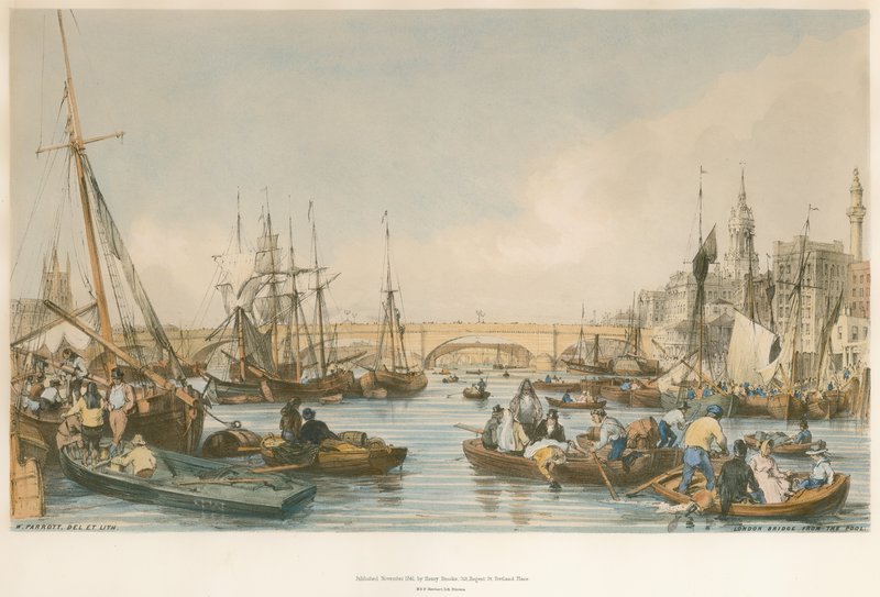 London Bridge, a medence felől alkotó: William Parrott