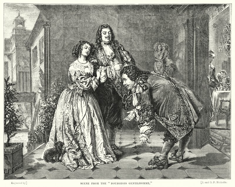 Jelenet a Bourgeois Gentilhomme-ból (metszet) alkotó: William Powell (after) Frith