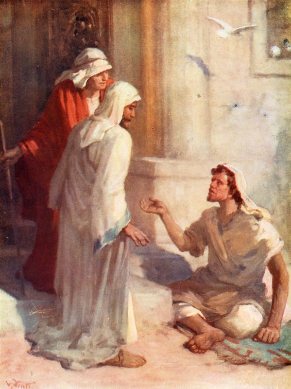 A gyönyörű kapunál, Cselekedetek iii, 2 (színes litográfia) alkotó: William Pratt