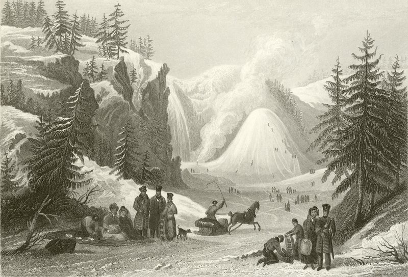 Montmorency vízesés és kúp, Quebec közelében alkotó: William Purser