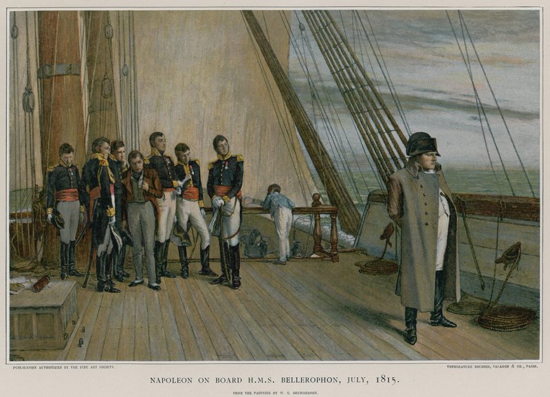 Napóleon a HMS Bellerophon fedélzetén alkotó: William Quiller Orchardson