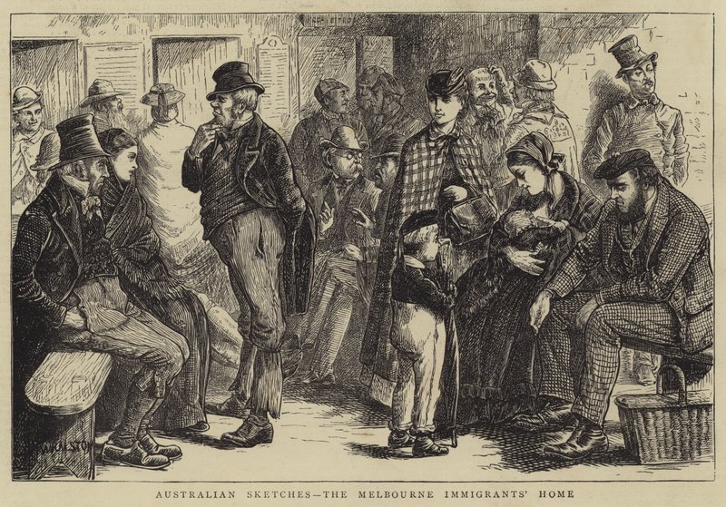 Australian Sketches, a melbourne-i bevándorlók otthona alkotó: William Ralston