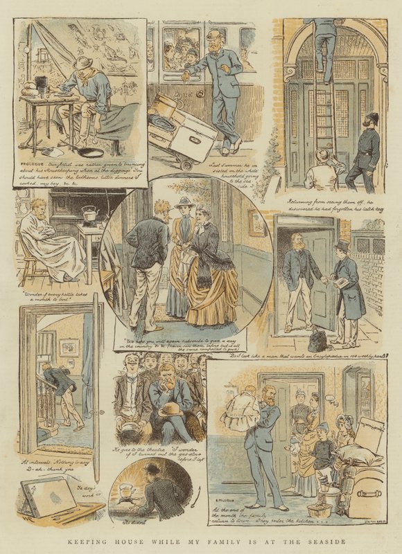 Háztartás, amíg a családom a tengerparton van (chromolitho) alkotó: William Ralston