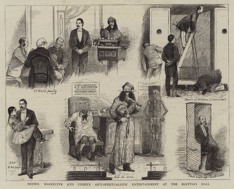 A Maskelyne és Cooke urak anti-spirituális szórakoztatása az Egyiptomi Csarnokban alkotó: William Ralston