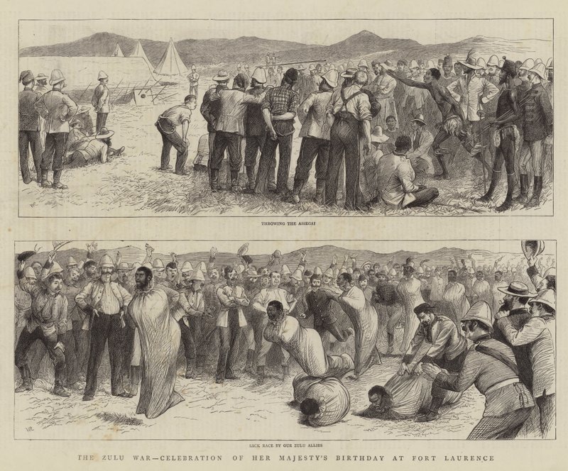 A zulu háború, Őfelsége születésnapjának megünneplése Fort Laurence-ben alkotó: William Ralston
