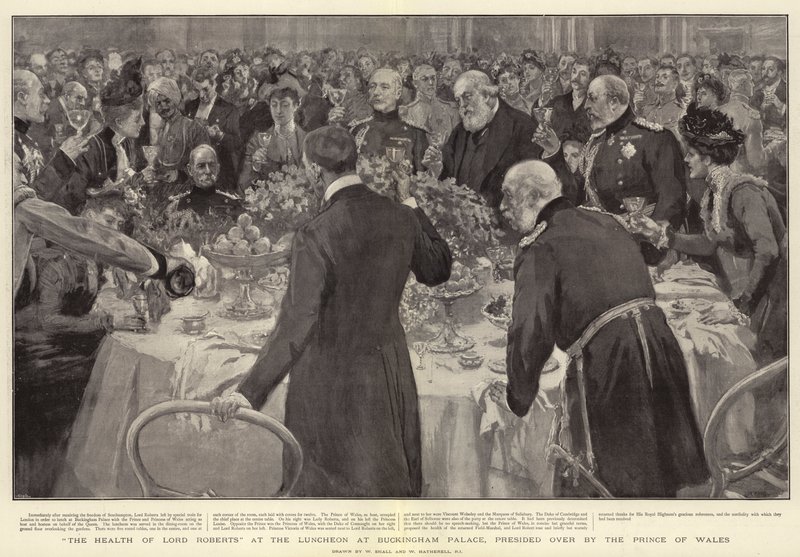 Lord Roberts egészsége a Buckingham-palotában tartott ebéden, a walesi herceg elnökletével alkotó: William Small