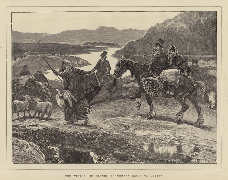 A nyugati felföld, Connemara, a piacra menet alkotó: William Small