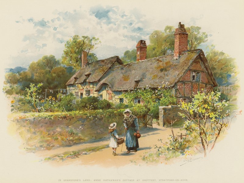 Shakspere földjén, Anne Hathaway házikója Shotteryben, Stratford-on-Avon (chromolitho) alkotó: William Stephen Coleman