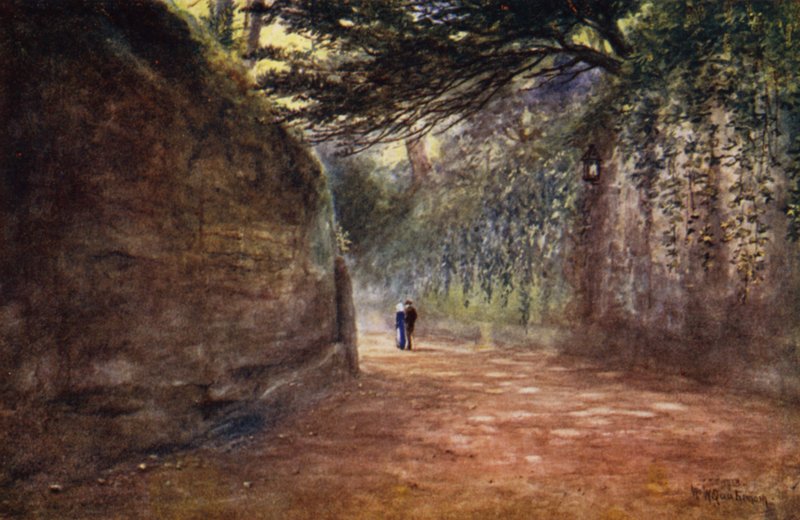 The Drive, Warwick Castle (színes litó) alkotó: William W. Quatremain