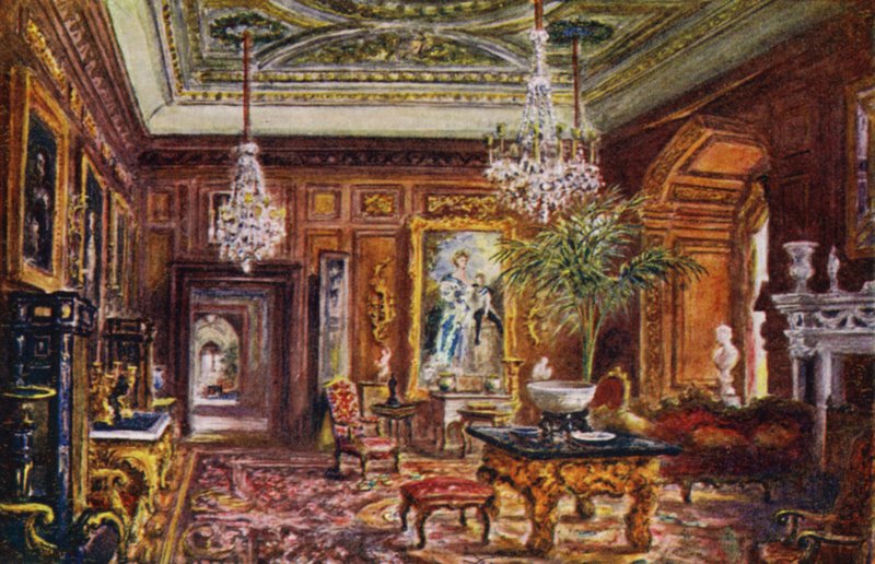 Warwick kastély: Cedar Drawing Room (színes litho) alkotó: William W. Quatremain