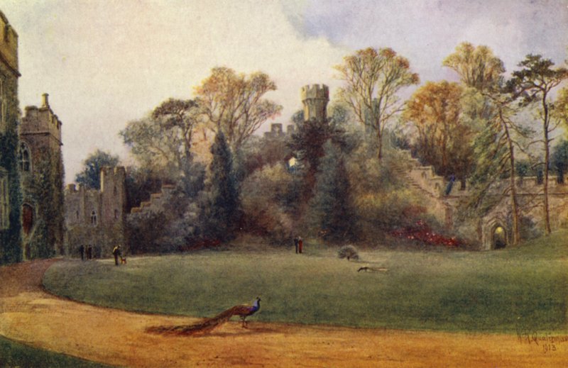 Warwick kastély: Ethelfleda hegye (színes litó) alkotó: William W. Quatremain