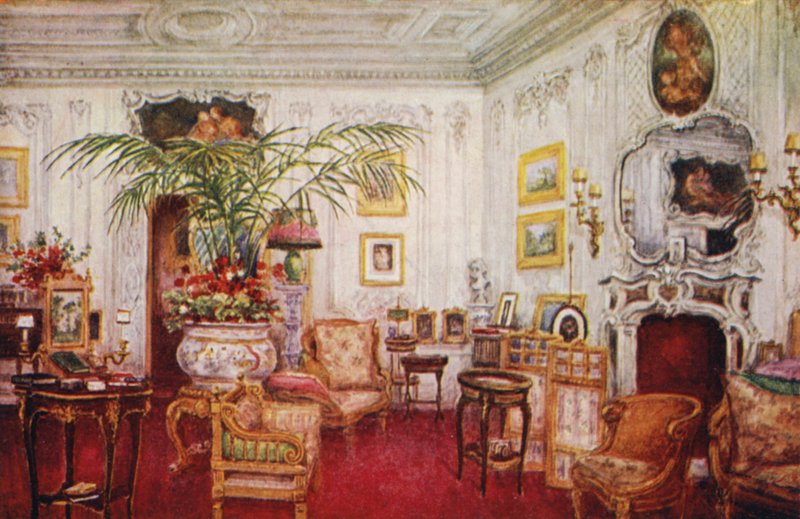 Warwick kastély: Lady Warwick budoárja (színes litho) alkotó: William W. Quatremain