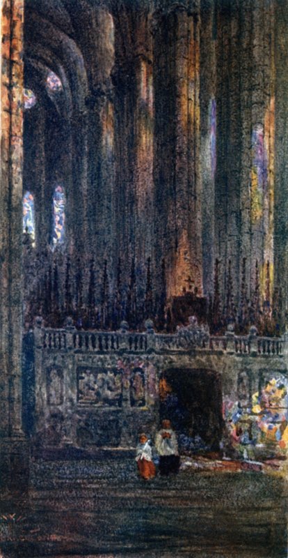 Barcelona, a katedrálisban (színes litó) alkotó: William Wiehe Collins
