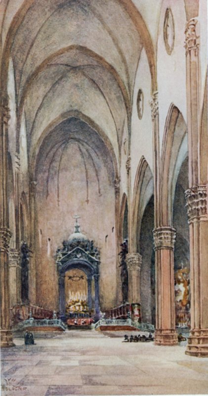 Bologna. S. Petronio belseje (színes litó) alkotó: William Wiehe Collins
