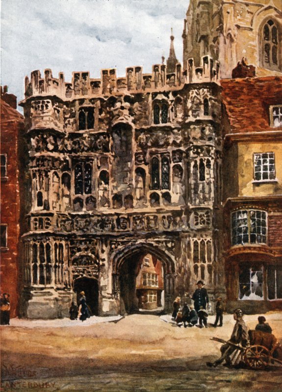 Canterbury, Christchurch Gateway (színes litho) alkotó: William Wiehe Collins