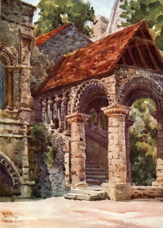 Canterbury, a Norman lépcső (színes litó) alkotó: William Wiehe Collins