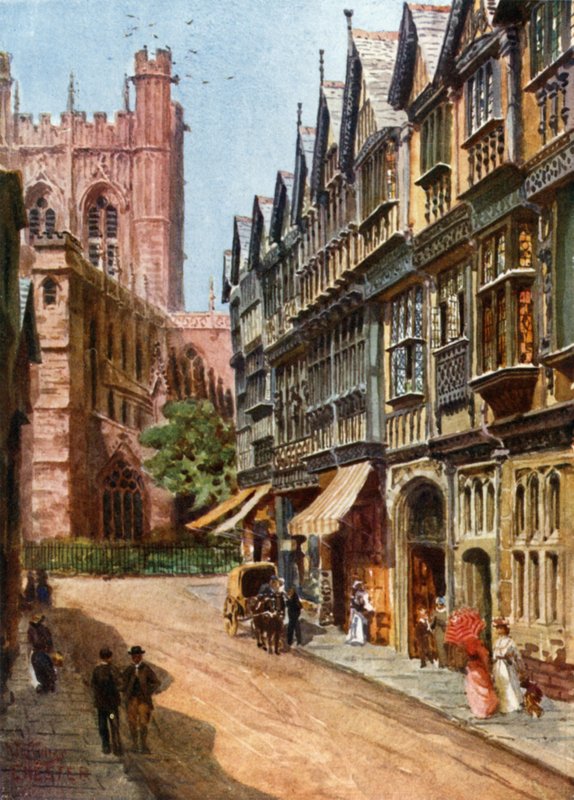 Chester, St. Werburgh Street (színes litho) alkotó: William Wiehe Collins