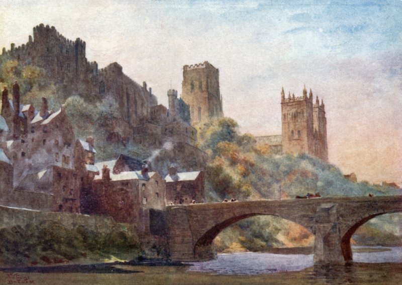 Durham, Framwellgate híd (színes litó) alkotó: William Wiehe Collins