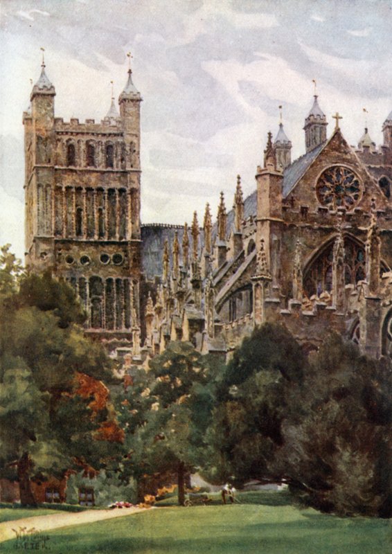 Exeter a palota kertjéből (színes litó) alkotó: William Wiehe Collins