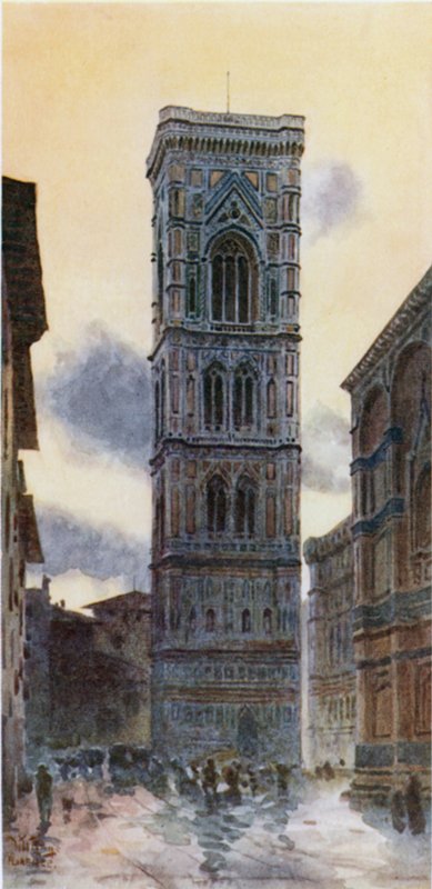 Firenze. The Campanile (színes litó) alkotó: William Wiehe Collins