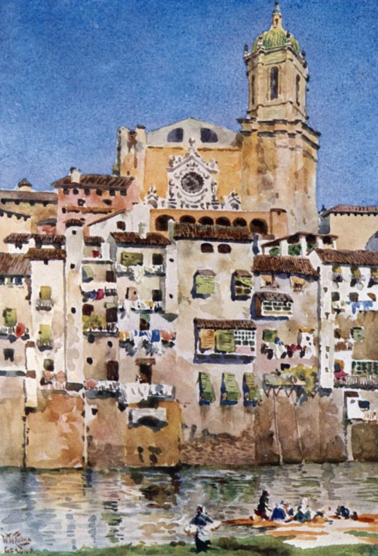 Gerona, a katedrális (színes litó) alkotó: William Wiehe Collins