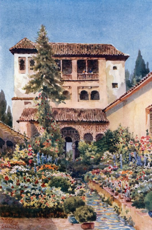 Granada, Generalife (színes litó) alkotó: William Wiehe Collins
