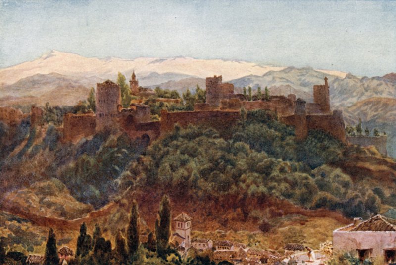 Granada, az Alhambra (színes litó) alkotó: William Wiehe Collins