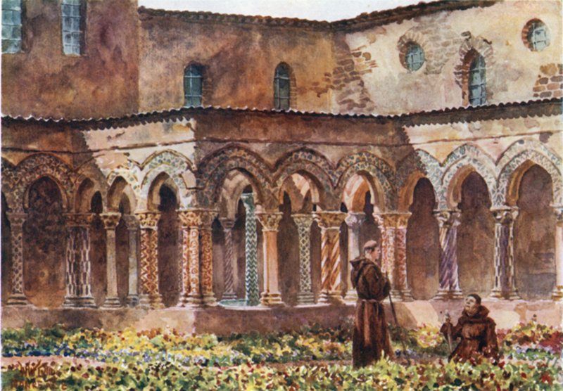 Monreale. The Cloisters (színes litó) alkotó: William Wiehe Collins