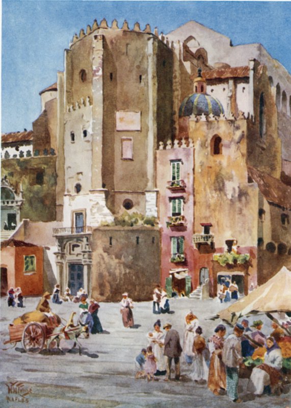 Nápoly. S. Domenico Maggiore (színes litó) alkotó: William Wiehe Collins