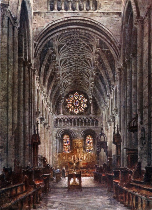 Oxford, Christchurch. A hajó belseje (színes litó) alkotó: William Wiehe Collins