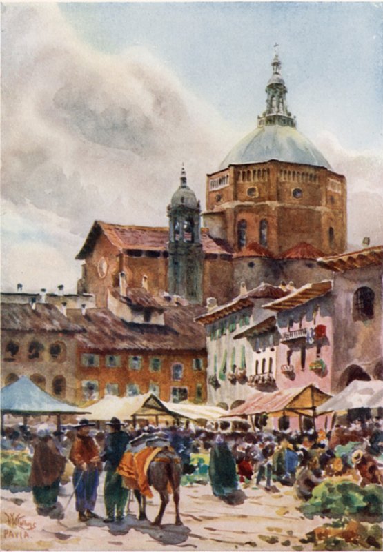 Pavia. A katedrális (színes litó) alkotó: William Wiehe Collins