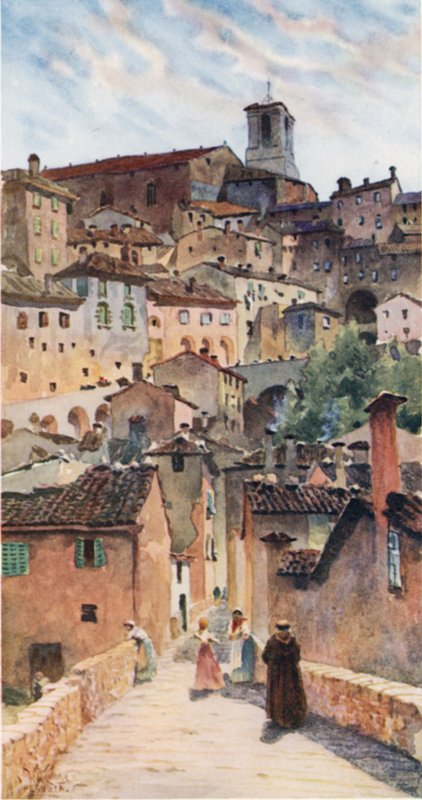 Perugia. A katedrális és az óváros (színes litó) alkotó: William Wiehe Collins