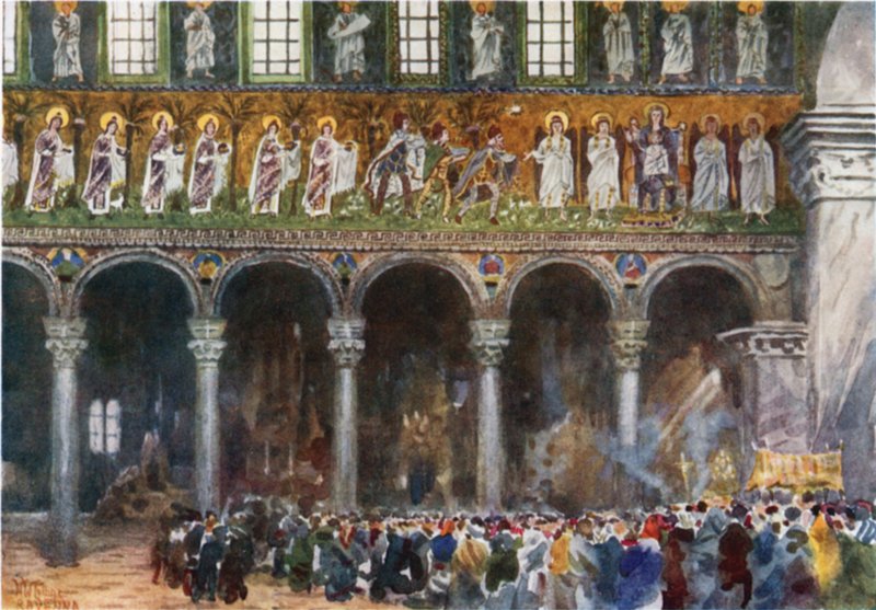 Ravenna. S. Apollinare Nuovo (színes litó) alkotó: William Wiehe Collins