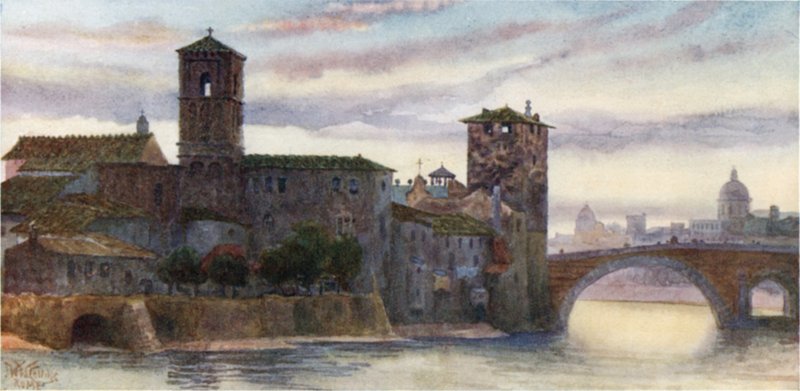 Róma. S. Bartolomeo szigete (színes litó) alkotó: William Wiehe Collins