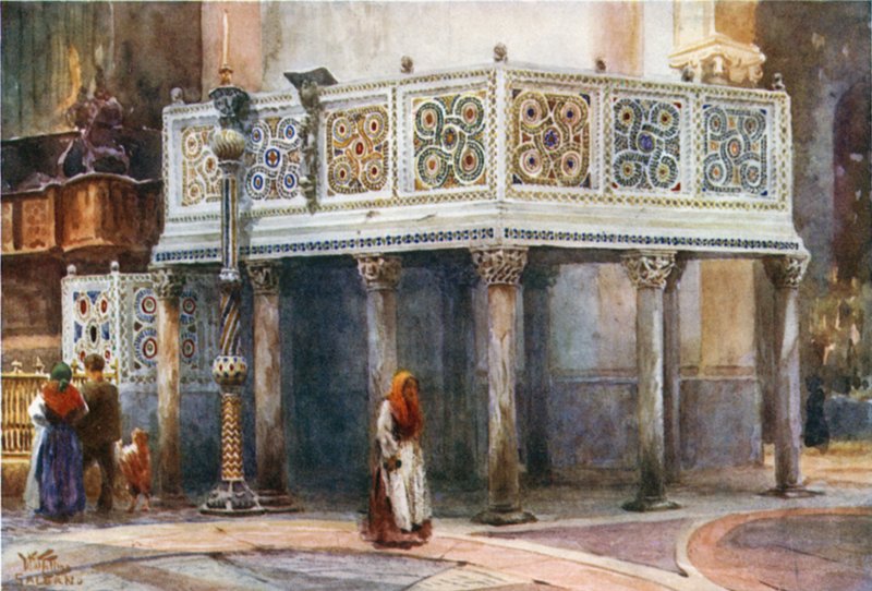 Salerno. Szószék a katedrálisban (színes litó) alkotó: William Wiehe Collins