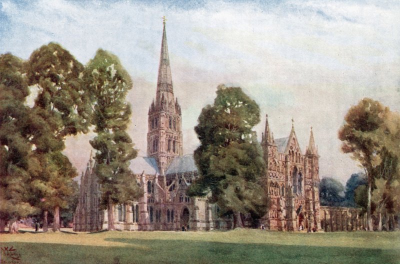 Salisbury, a katedrális (színes litó) alkotó: William Wiehe Collins