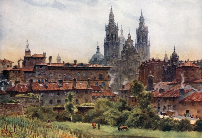 Santiago, a katedrális (színes litó) alkotó: William Wiehe Collins