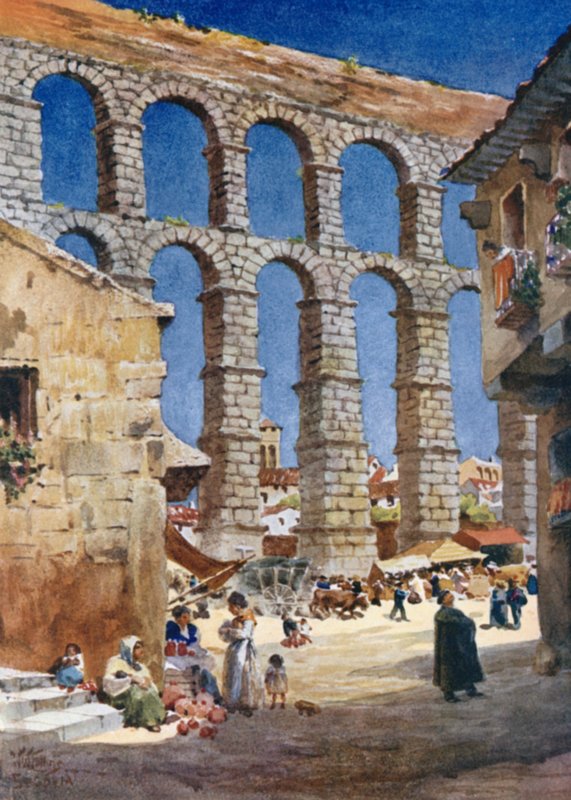 Segovia, a vízvezeték (színes litó) alkotó: William Wiehe Collins