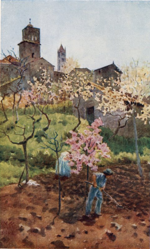 Siena. A falak alatt (színes litó) alkotó: William Wiehe Collins