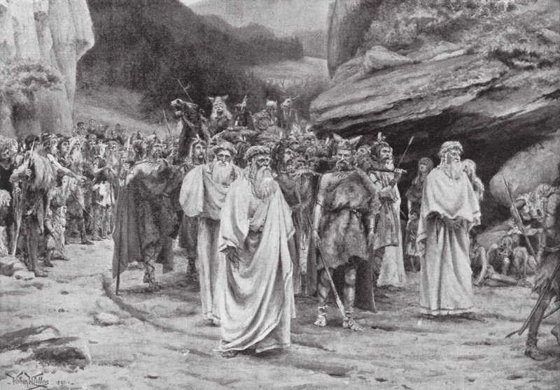 Egy brit törzsfőnök temetése (litográfia) alkotó: William Wiehe Collins
