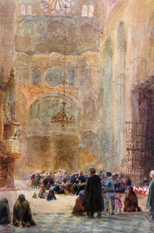 Toledo, a déli kereszthajó (színes litho) alkotó: William Wiehe Collins