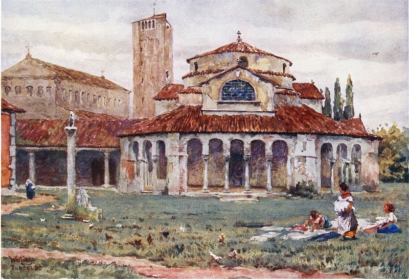Torcello. Sta Fosca és a katedrális (színes litho) alkotó: William Wiehe Collins