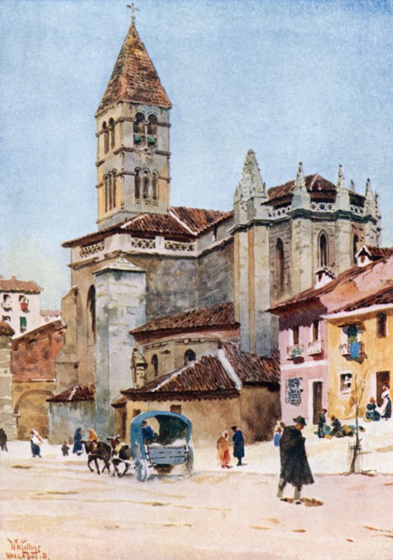 Valladolid, Santa Maria la Antigua (színes litho) alkotó: William Wiehe Collins