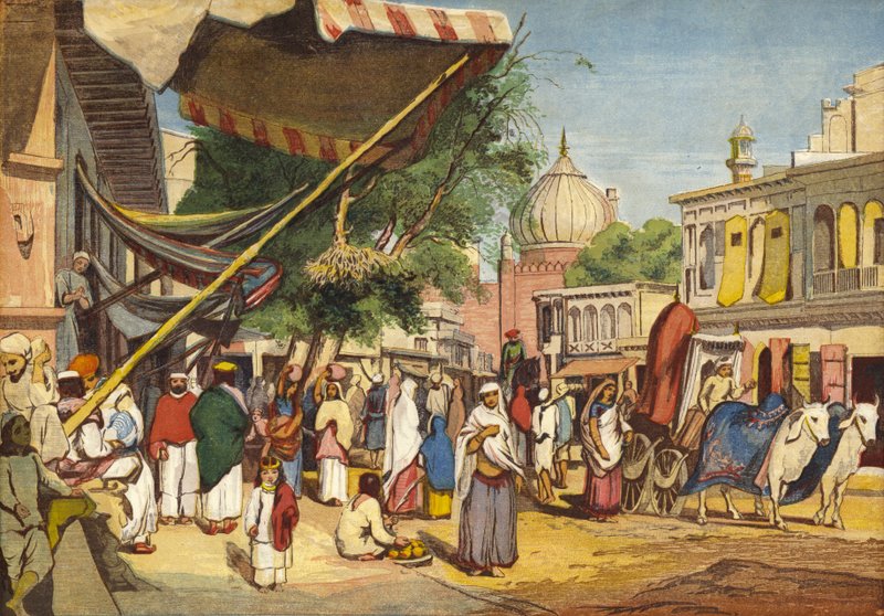 Utca a Jama Masjid hátsó részén, Delhiben, Indiában alkotó: William after Carpenter