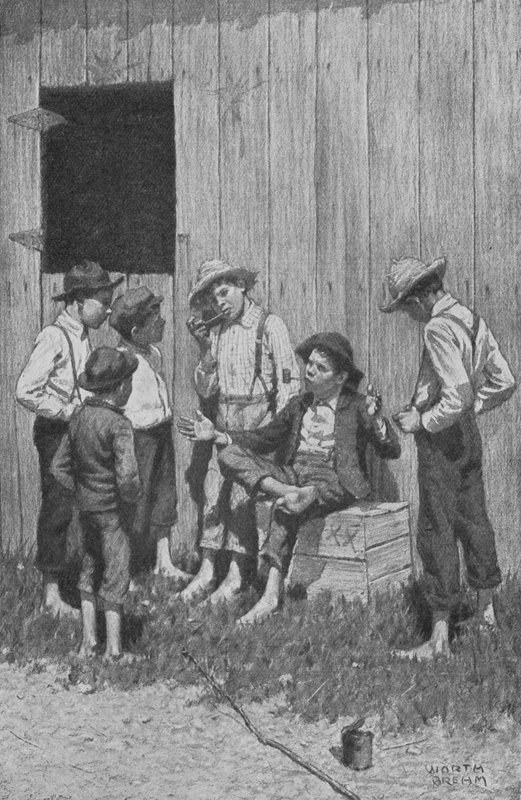 A két hős elkezdte mesélni kalandjait az éhes hallgatóknak (litho) alkotó: Worth Brehm