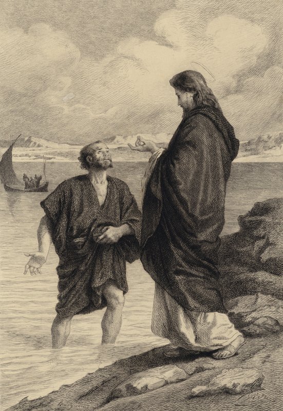 Jézus és Szent Péter alkotó: after Albert Robida