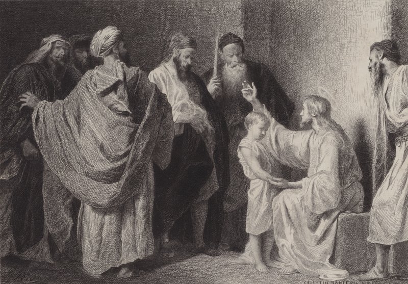 Jézus és egy gyermek alkotó: after Albert Robida